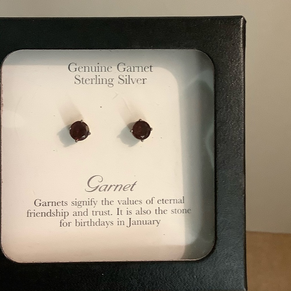 Garnet stud earrings